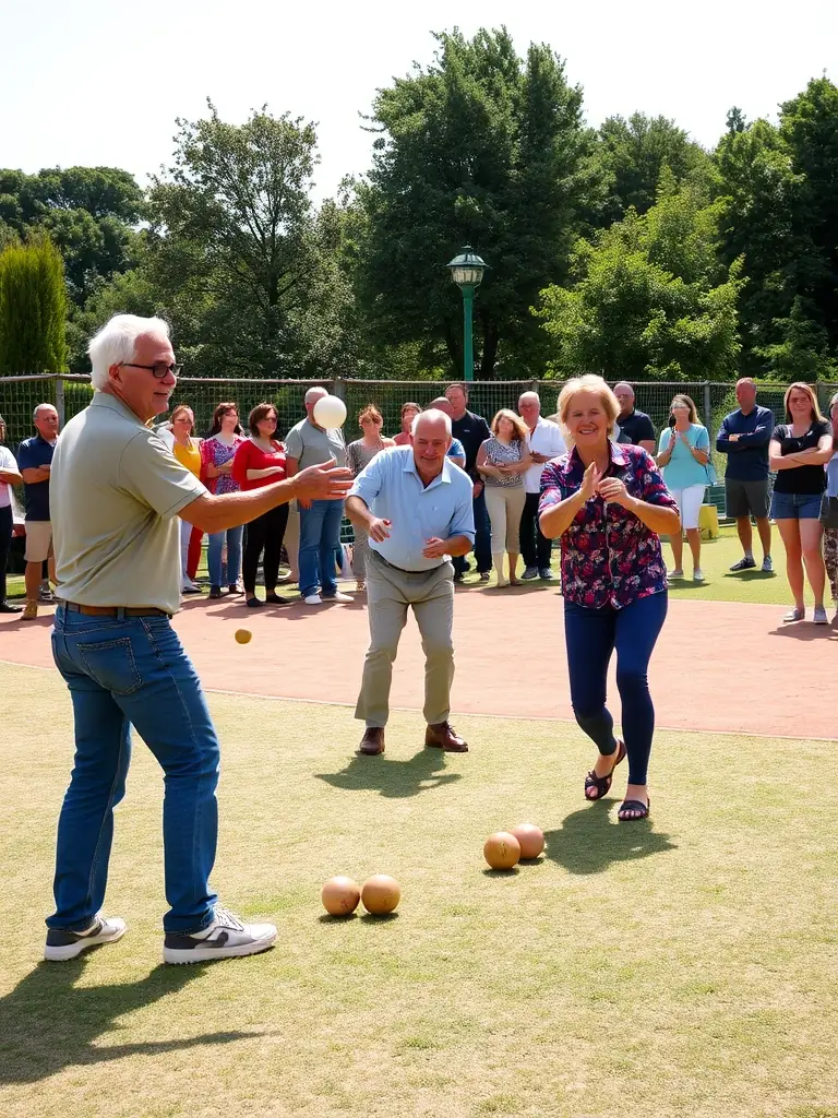 Residents of Talizat participating in a community volleyball game outdoors, highlighting Community Sports Leagues.